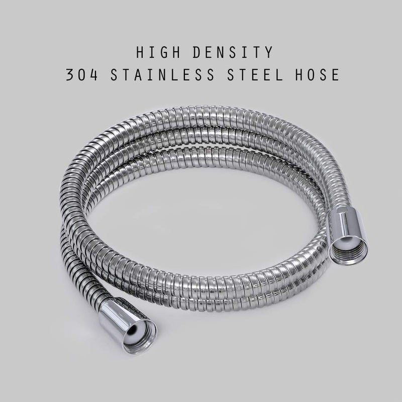 JAKARDA Shower Hose Replacement, 60-inch 304 Stainless Steel Hand Held Shower Hose With Brass Fitting (60-inch, Stainless Steel) - Image 1